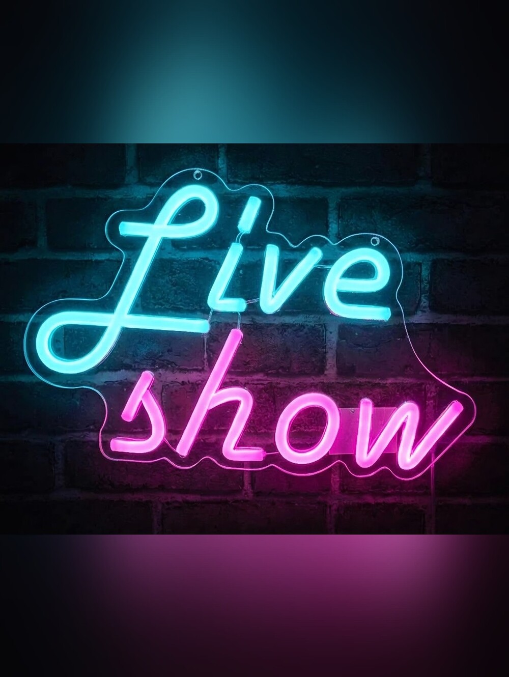 Live Show LED Neon Sign - Blue & Pink Wall Light
